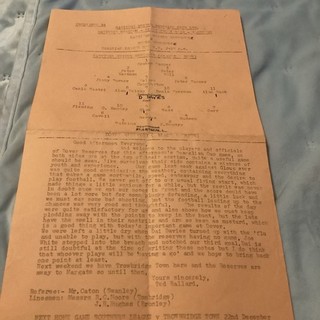 1963/4? Hastings v Dover reserves. Seanglian Cup. Single sheet