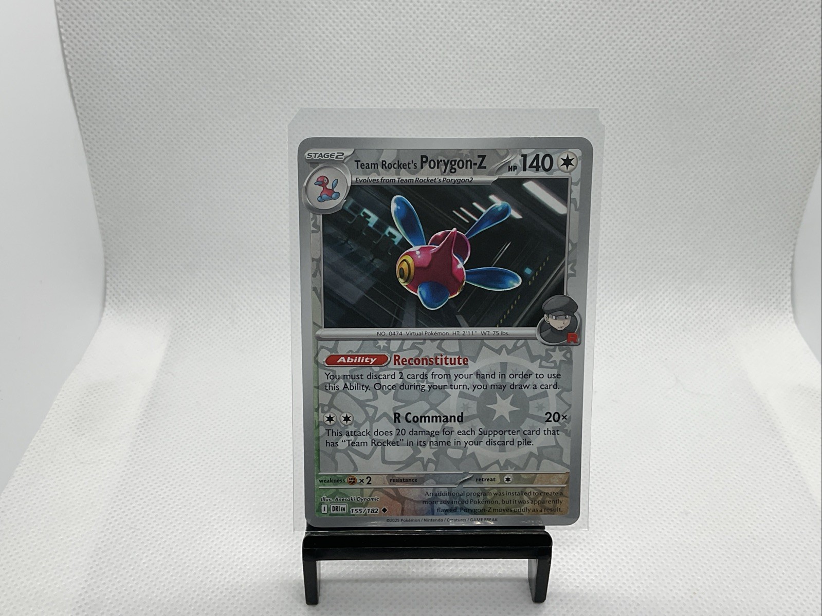 Reverse Holo Team Rocket's Porygon-Z #155/182 SV10: Destined Rivals Pokemon