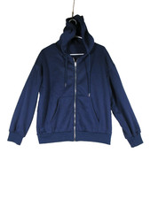 Shein Womens Full Zip Long Sleeve Hoodie Sweatshirt Pockets Size S Blue