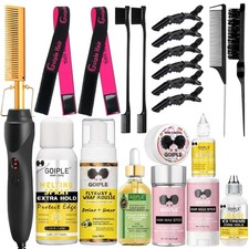 Hot Comb Hair Straightening Brush with Adjustable Settings, Fast Heating for