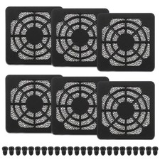 6 Pcs 50mm Fan Filter Grill Plastic Ventilation Grill Cover with Screws, Black