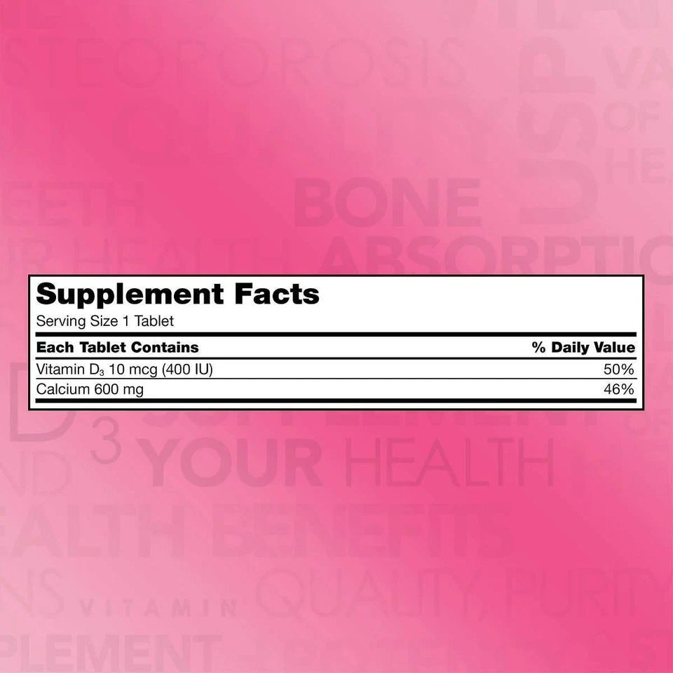 Kirkland Signature Calcio 600 mg. con Vitamina D3, 500 Comprimidos Foto 2 de 2