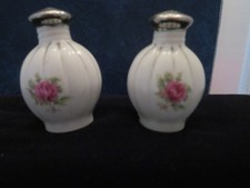 Vintage Porcelain Rose Salt and Pepper Set - Made in Japan