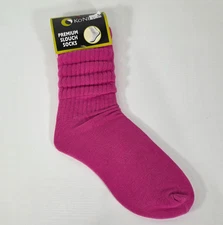 Vintage KoNEX Slouch Socks Hot Pink Fuchsia 80s 90s Retro Style Cotton Blend NOS