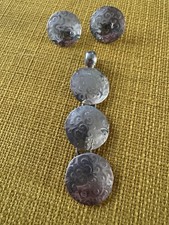 Sterling Silver 15gram Circles Pendant & Earrings Set Hallmarked 925