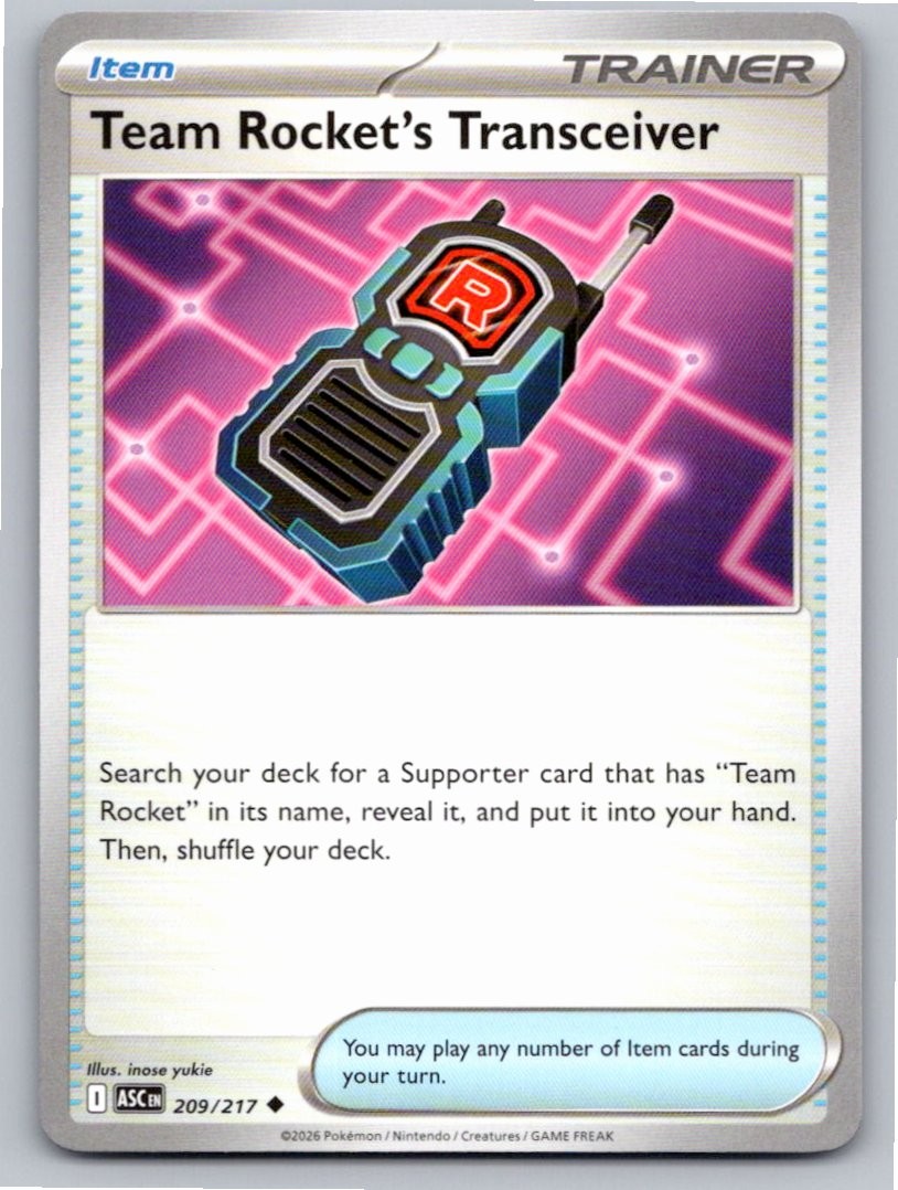 POKEMON TEAM ROCKET'S TRANSCEIVER ASCENDED HEROES 209/217 NM A52541 FREE S&H