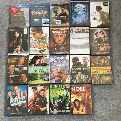 Mixed LOT of 19 DVD HD & Blu-Ray Movies Corpse Bride Bourne Taken NEW & SEALED!