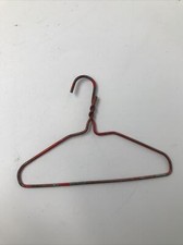 Vintage Miniature Twist Wire Clothes Hanger Decor Doll Red