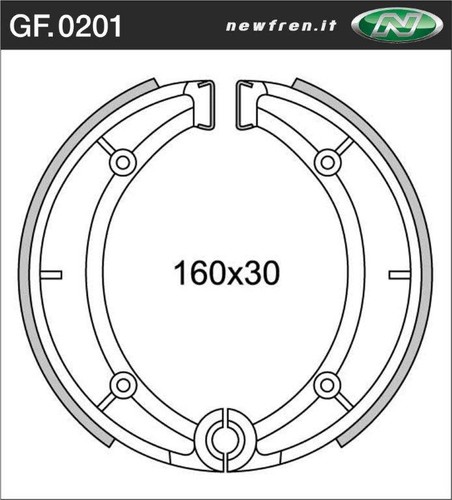 Zapatas De Freno NEWFREN GF0201 Posteriores GILERA T4 200 - Imagen 2 de 2