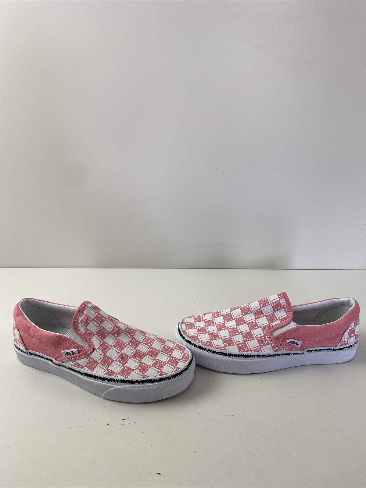 Pink Checkered Canvas Skate Shoes Mens 
