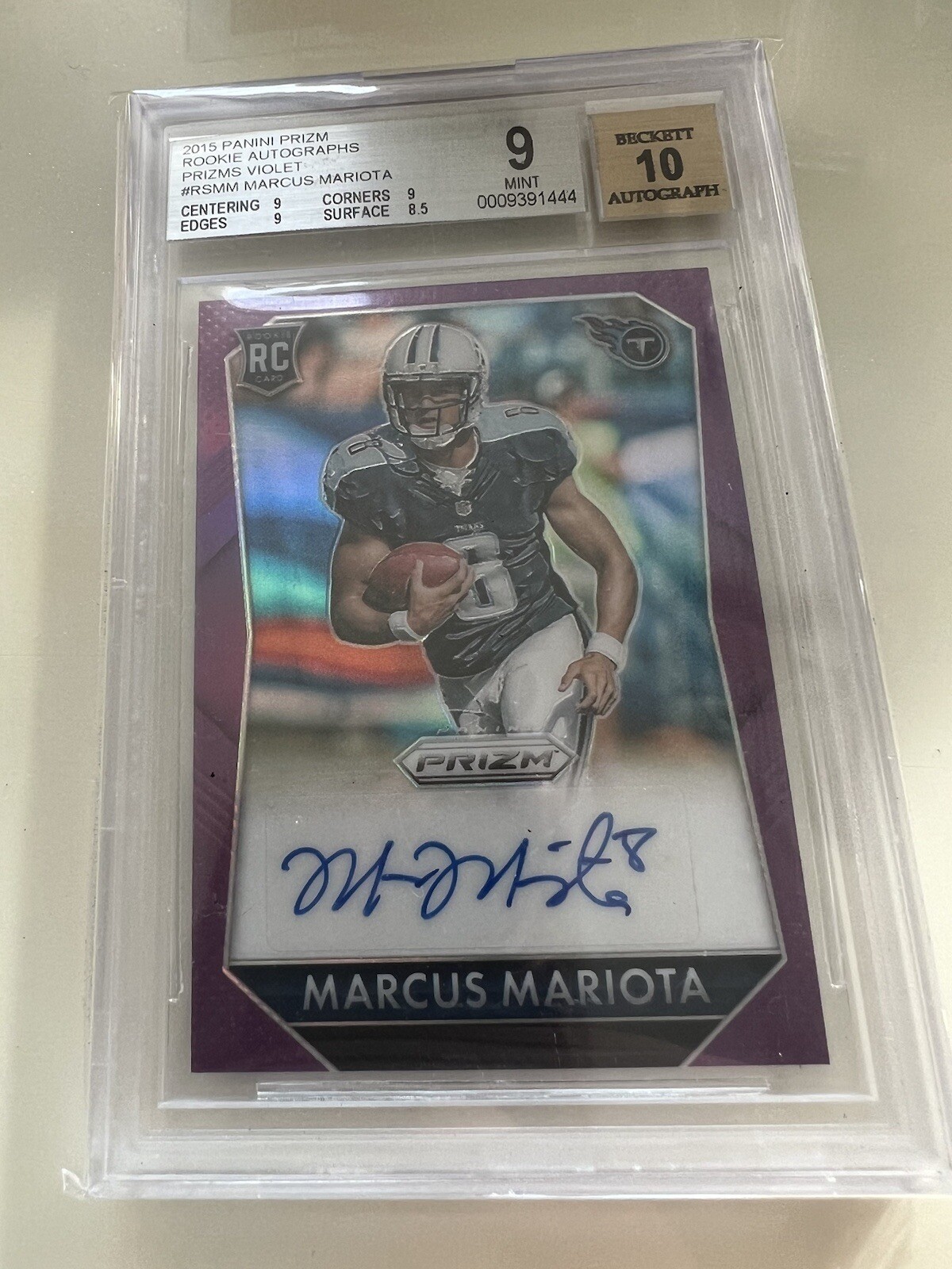 Marcus Mariota Panini Prizm Rookie Signatures #RSMM Violet