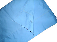VINTAGE RALPH LAUREN BLUE POLO PONY 1 QUEEN FLAT SHEET 88x98 275TC