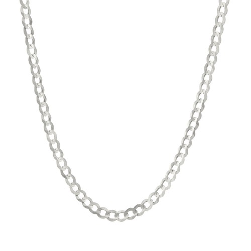14K White Gold Solid Mens 5mm Cuban 