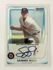 2011 Bowman Chrome Sammy Solis RC Auto 1st Bowman BCP106 