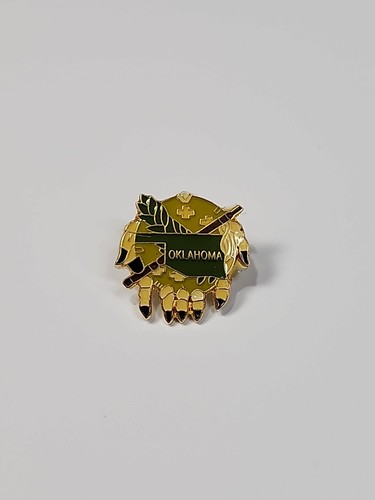 Oklahoma Travel Souvenir Lapel Pin Native American Symbols