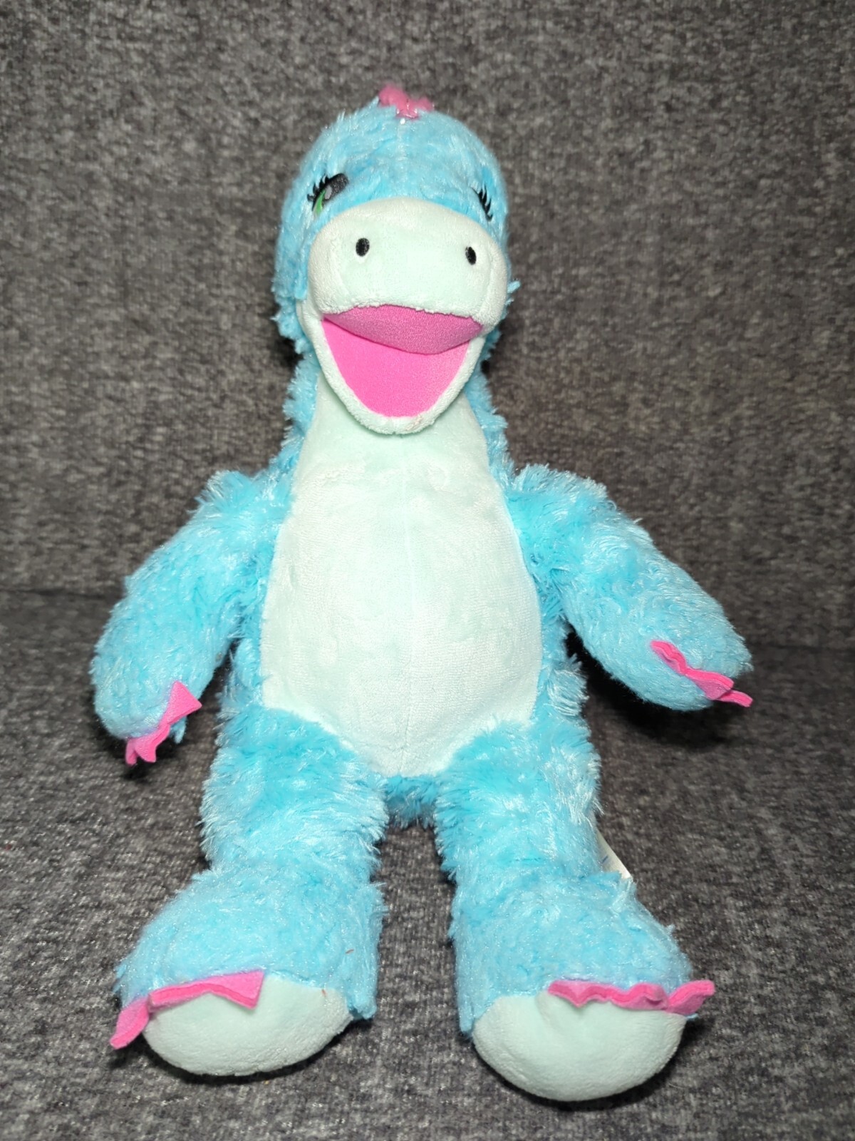 BABW/Build a Bear Workshop Dinosaur TURQUOISE STEGOSAURUS 18”- W/Heartbeat-Works