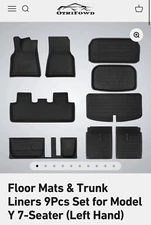 OtriFowd Tesla Model Y Floor Mats 2023 2022 2021 2020 7-Seater - 9 Piece