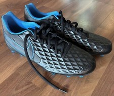 Nike Tiempo Legend 8 Club FG MG Mens Sz 8 Black Cleats AT6107-090 Photo Blue
