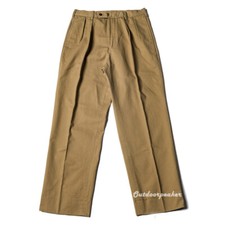 NON STOCK Double Pleated Casual Pants Men's Loose Straight Trousers Khaki Retro