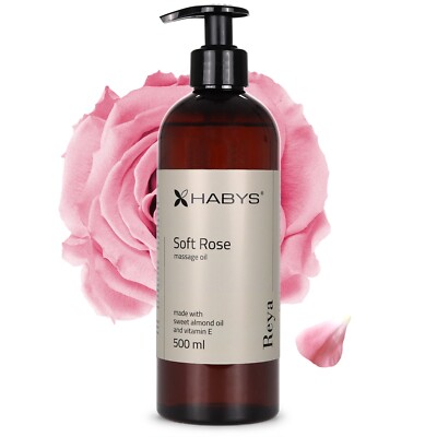 HABYS REYA Soft Rose Massageöl Öl | Duft von Rosen | 500 ml