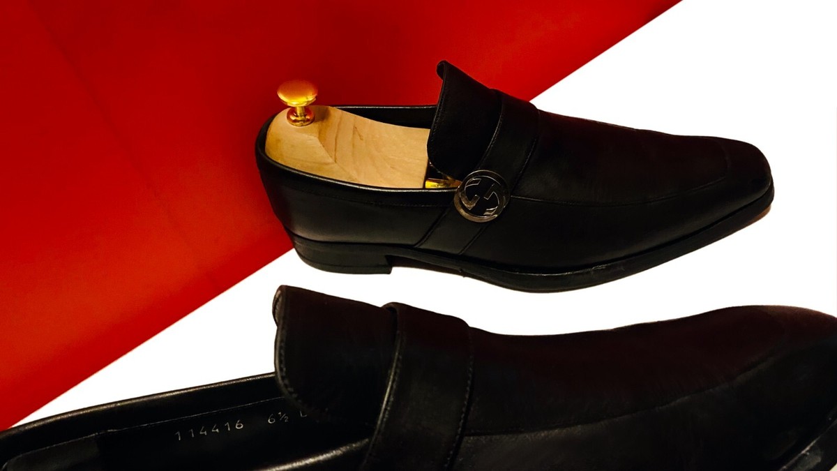 $899.00 !! GUCCI LUXURY MEN TOM FORD ERA BLK HI END LOAFERS SHOES UK SIZE 6.5 D View 2