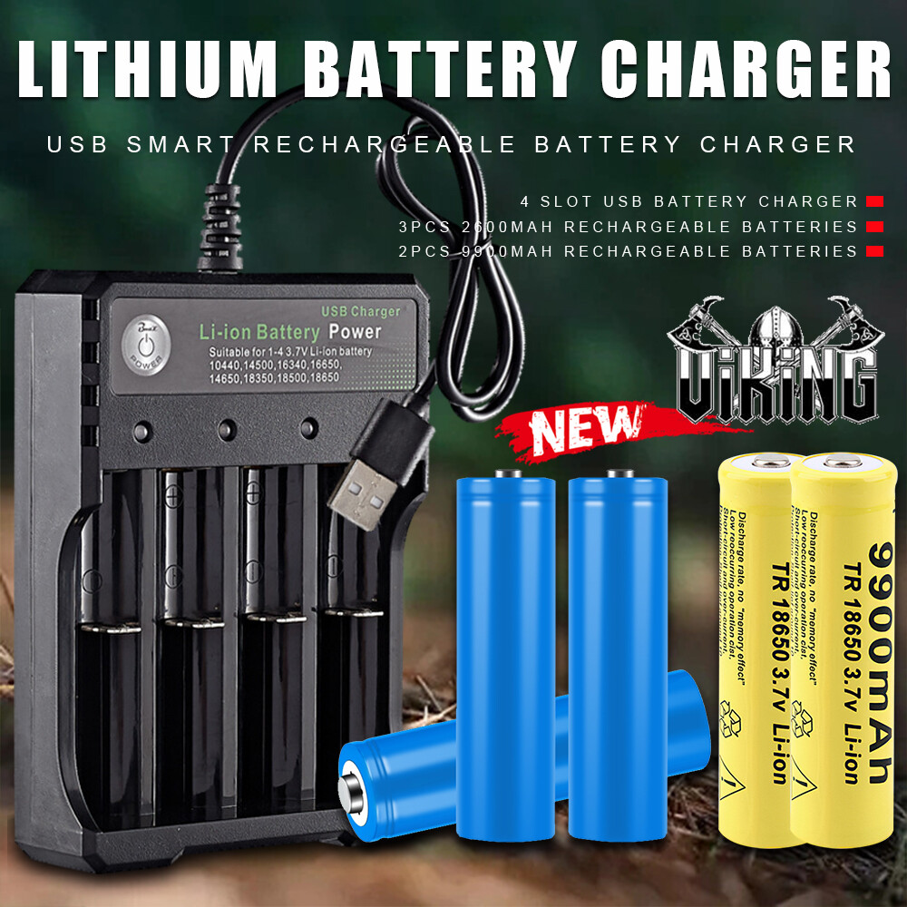 USB Rechargeable Batteries AA/AAA Li-ion Battery Charger for Flashlight Headlamp-image