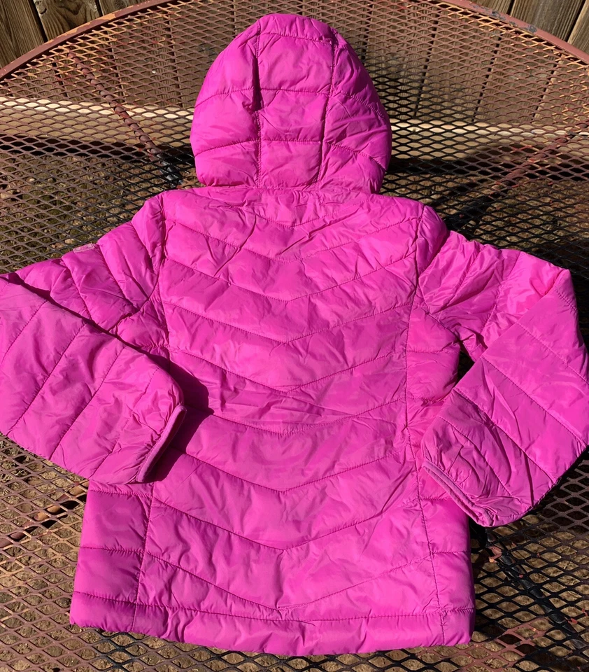Abrigo Chaqueta Puffer GAP Kids L PrimaLoft Fucsia Rosa Caliente Ligero Acolchado Foto 3 de 4