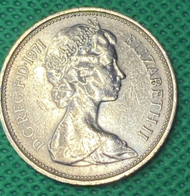 1971 2 NEW PENCE Queen Elizabeth II Coin 2P UK Prince of Wales