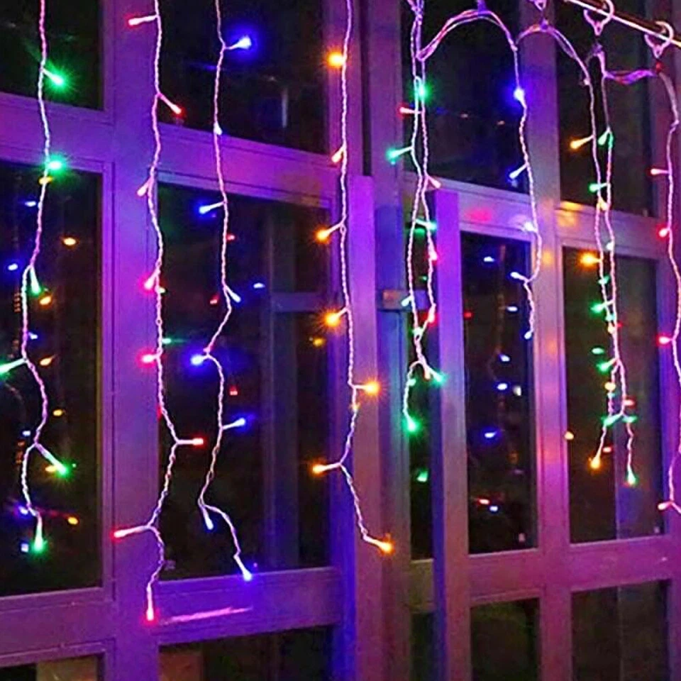 13~80ft LED Icicle Lights Fairy String Curtain Lights Christmas Xmas Party Decor - Image 3 of 4