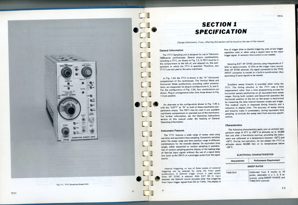 TEKTRONIX - 7T11 - SAMPLING SWEEP UNIT / INSTRUCTION MANUAL - Imagen 2 de 2