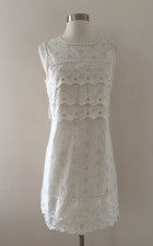 New J.Crew Tiered Eyelet Dress Lace Shift Ivory Size 00 G8475 $98