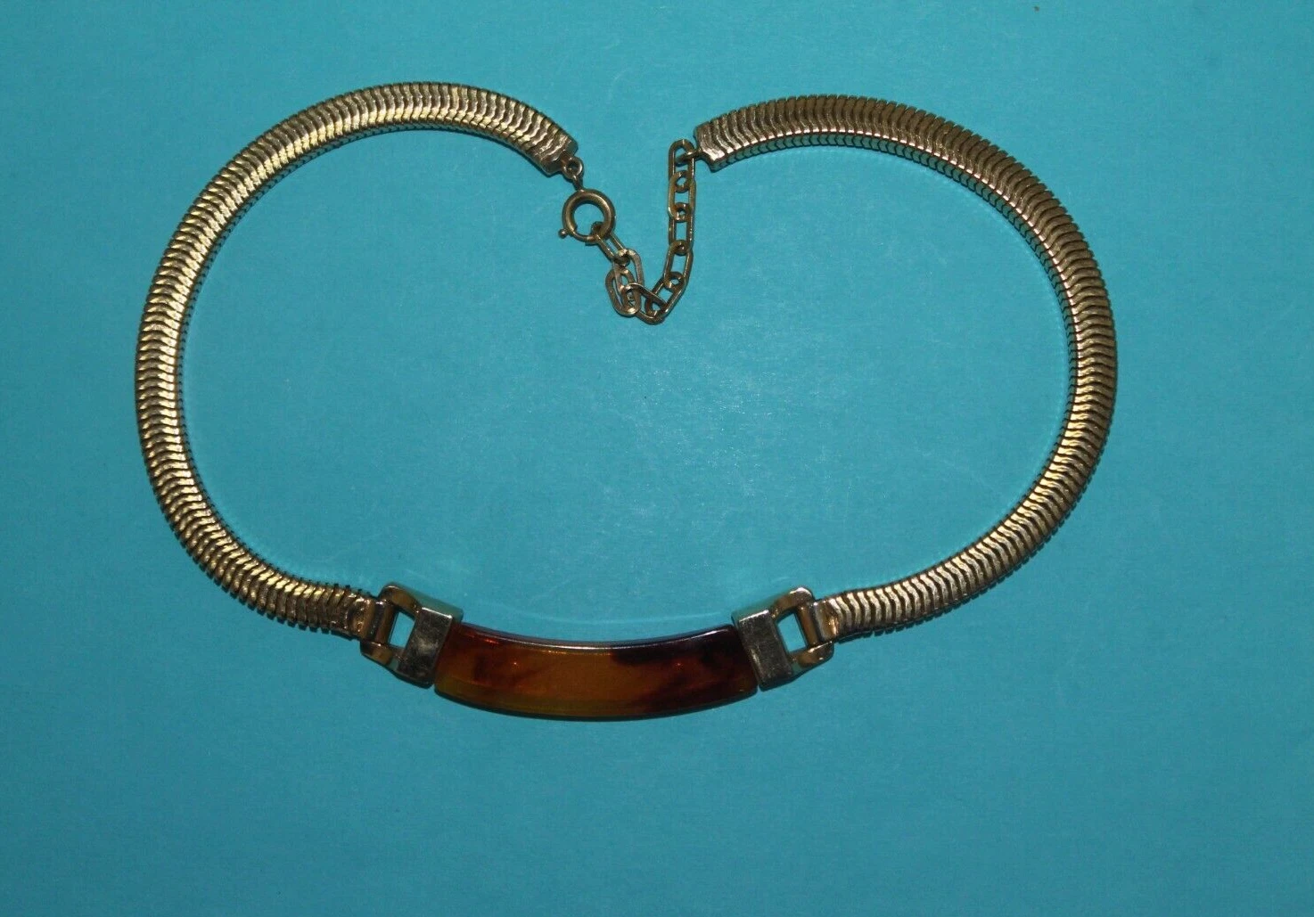 Collier bakélite vintage Christian Dior ton or 16,5 pouces [073 GCM]