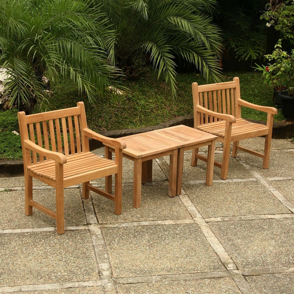 Mesa auxiliar de madera de teca 20 X 20 X 19 grado A uso en múltiples -ENVÍO INCLUIDO Foto 3 de 4