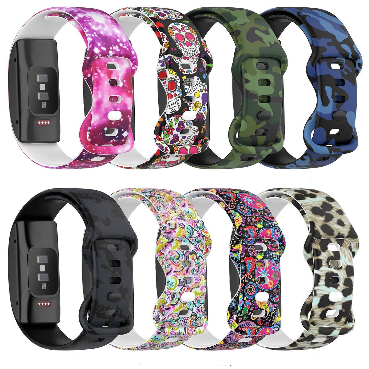 For Amazon Halo Graphic Print Watch Strap Silicone Wristband Strap