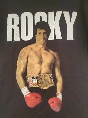 New Rocky Balboa Italian Stallion Mens Medium Soft Black Boxing Movie T-shirt