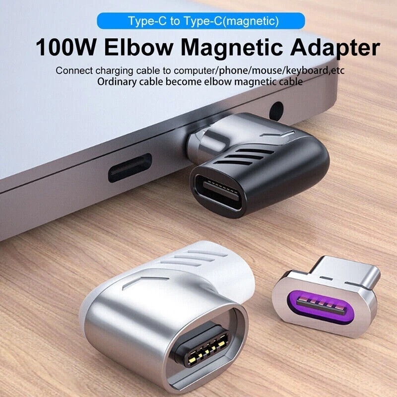 Magnetic USB C Adapter 100W Fast Charging to USB Type C Unviersal Converter - Image 3 of 4