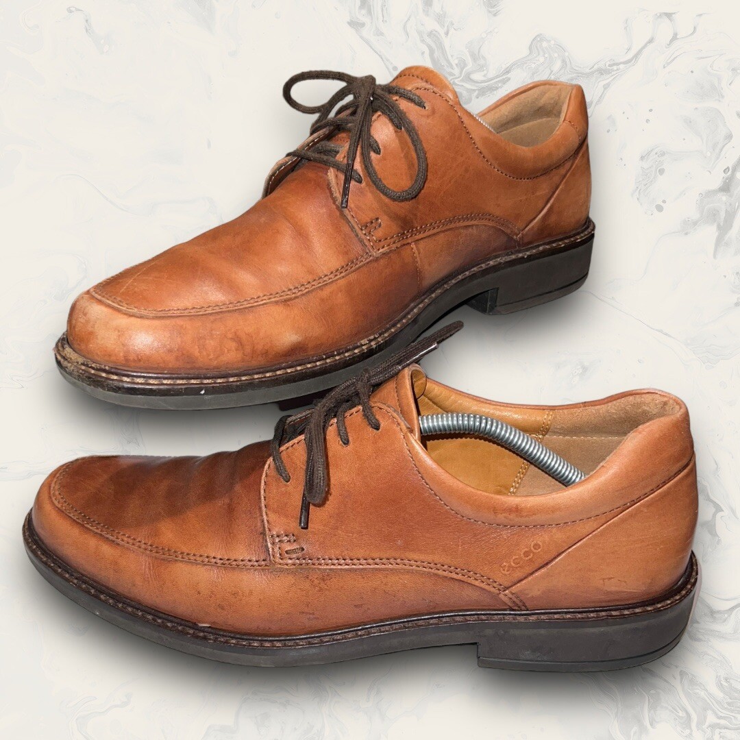 Ecco Holton Apron Toe Lace Up Cognac Brown Oxford Dress Shoe  display picture 3
