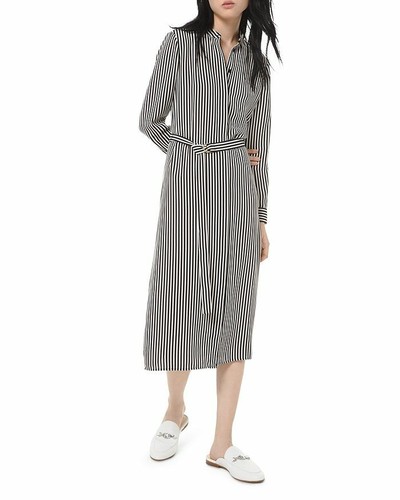 Michael Kors Striped Crepe Shirt Dress 