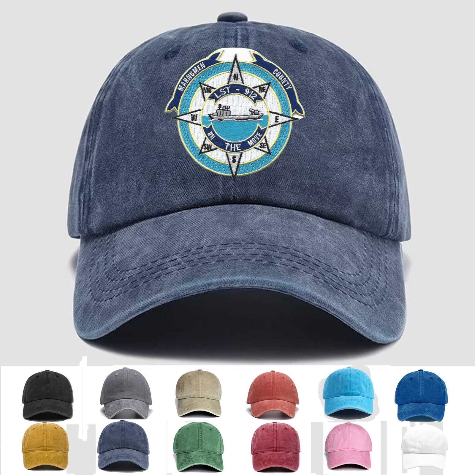 Custom Embroidered Hat LST-912 USS Mahnomen County, Veteran Cap, Trucker Hat