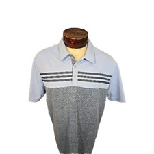 Adidas Mens Large Blue White Gray Camo Short Sleeve Golf Polo Shirt