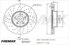 2X BD0431 FREMAX Bremsscheibe f&uuml;r MERCEDES-BENZ
