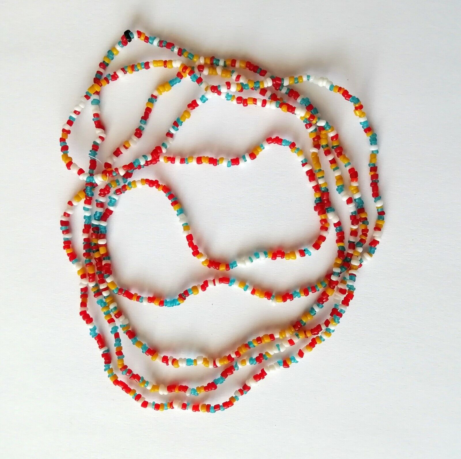 Genuine 70s NEW Glass Love Beads.  Approx 29" Drop. Multi-Coloured Love Beads