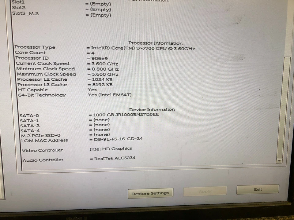 Dell OptiPlex 7050 i7-7700 3.60GHz 8GB RAM 1TB - Image 3 of 4