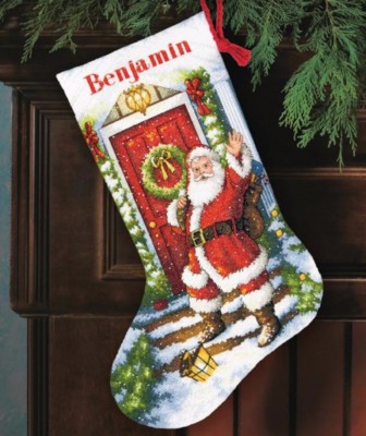 DIMENSIONS GOLD ''WELCOME SANTA STOCKING ''CROSS STITCH   Kreuzstichpackung 41 CM
