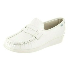 SAS Classic Leather Loafers Slip On  White Comfort Shoes Womens Size US 12 M