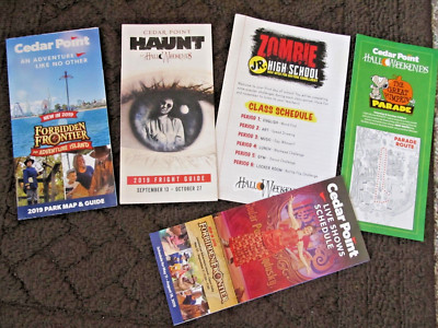 2019 Cedar Point Amusement Park Lot of 5  Folders with Map / Hall-O-Weekends Etc