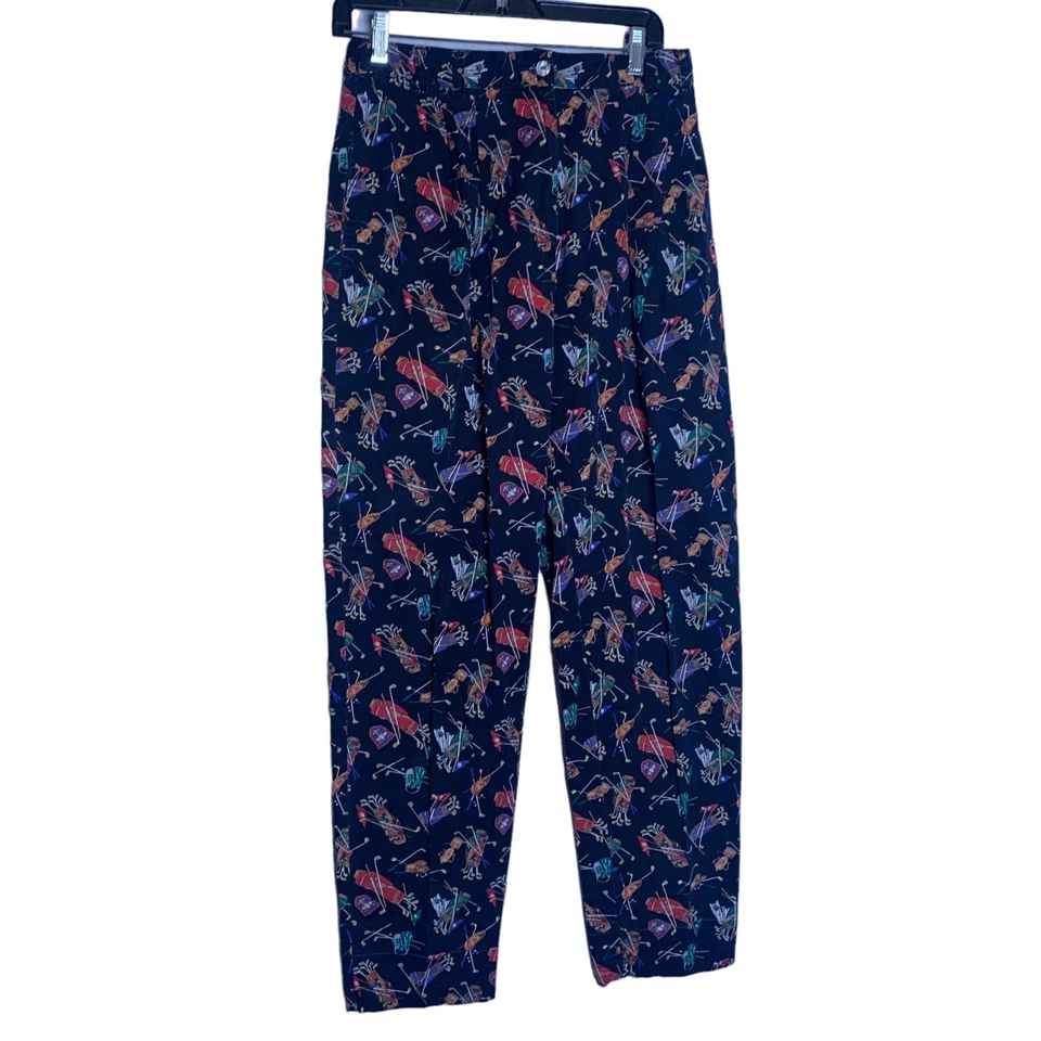 Conjunto de pantalones vintage para mujer mediano con diseño de palos de golf chaleco con cremallera Foto 3 de 4