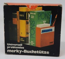 Merky Buchstütze mit Verpackung 70er Jahre orange Space