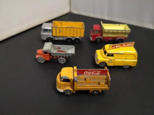 MATCHBOX LESNEY LOT OF FIVE MODELS INC BEDFORD EVENING NEWS VAN