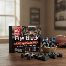 Anti-Glare Eye Black Set of 20 - Perfect for Football  Baseball Games